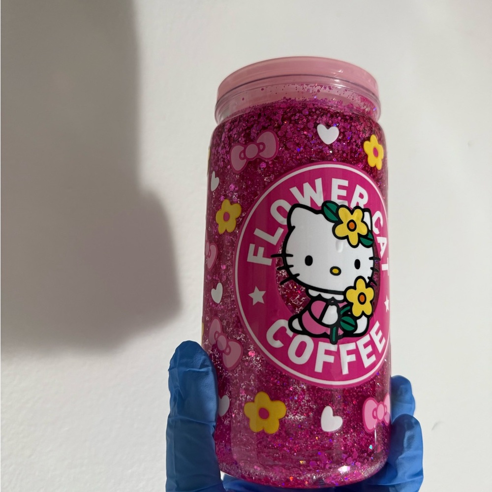 Hello Kitty Pink Glitter Tumbler